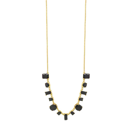 Gold and Jet Stone Necklace by Absolute Jewellery