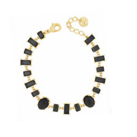 Gold and Jet Stone Bracelet