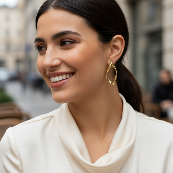 Oblong Hoop Earrings by Absolute Jewellery