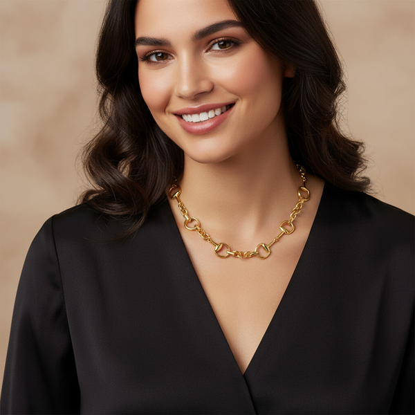 Stirrup Necklace in Gold by Absolute Jewellery