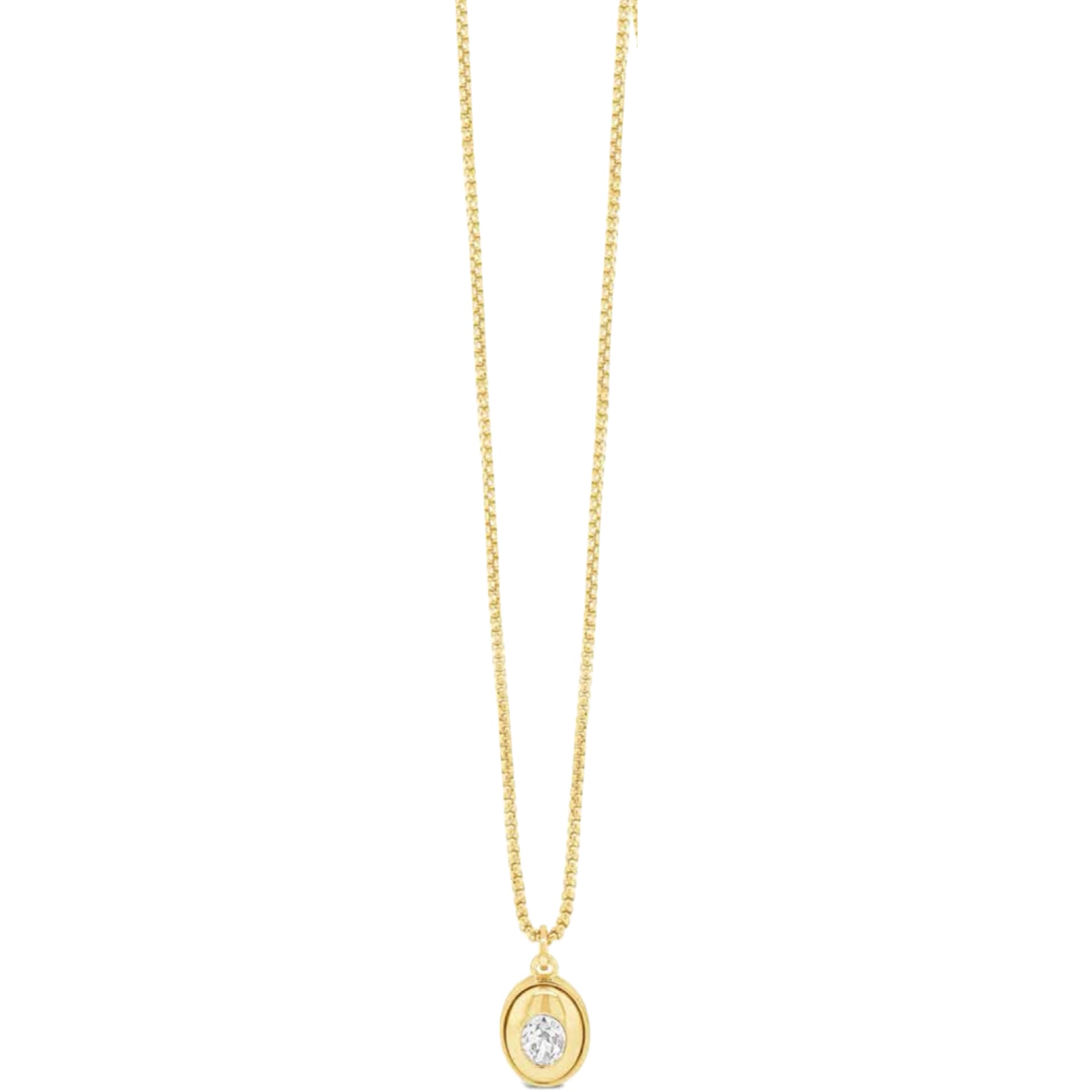 Long Gold and Diamond Pendant by Absolute Jewellery 30”