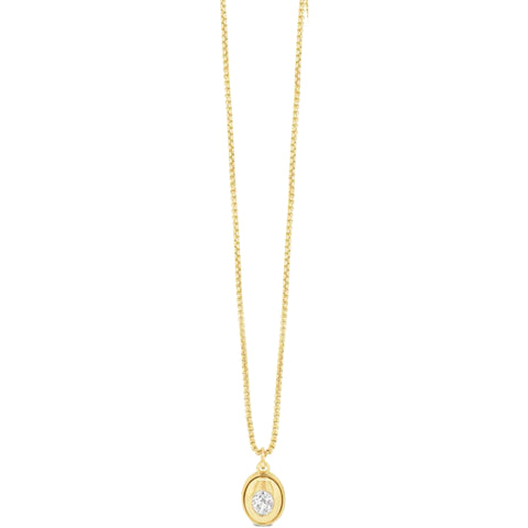 Long Gold and Diamond Pendant by Absolute Jewellery 30”