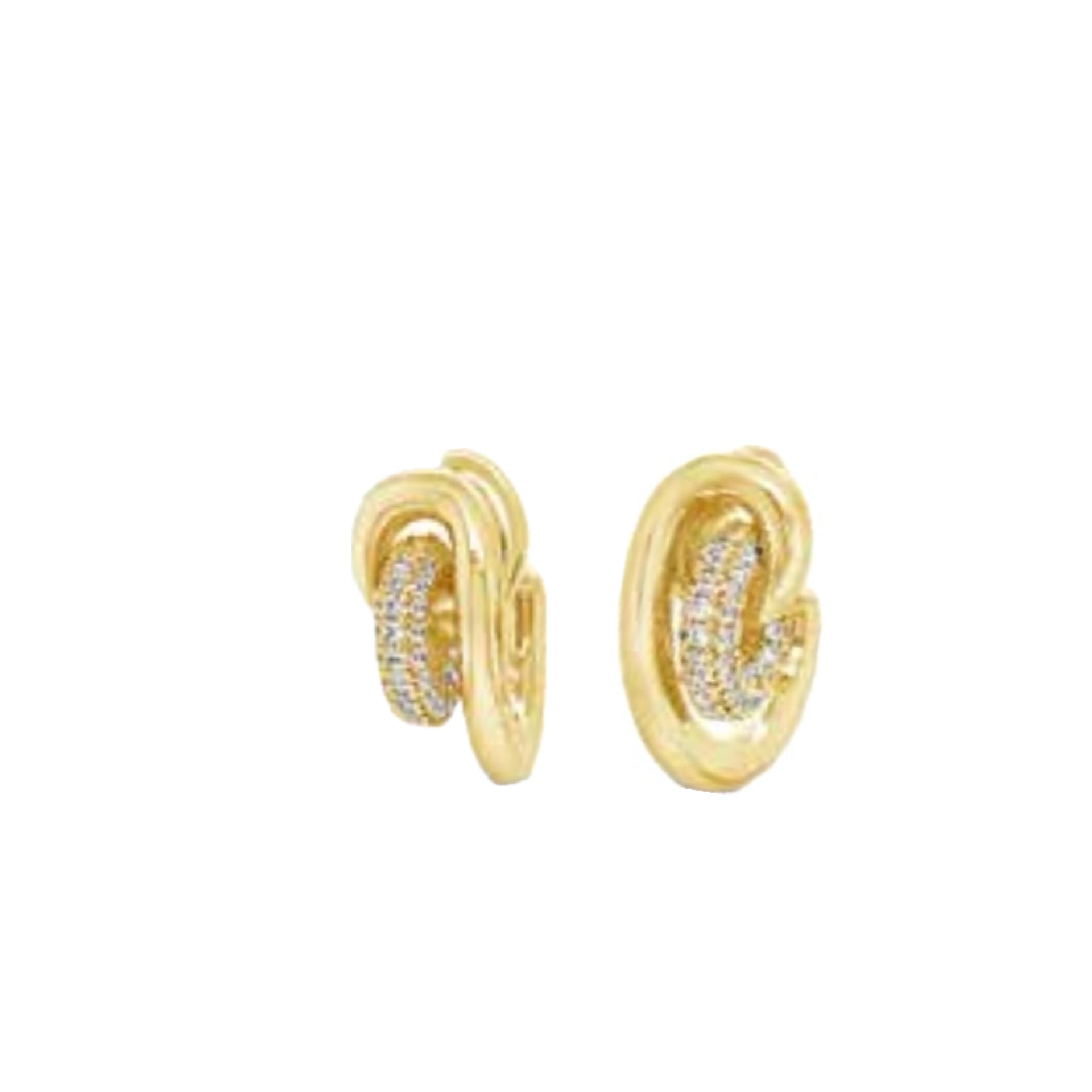 Diamond Encrusted Gold Stud by Absolute Jewellery