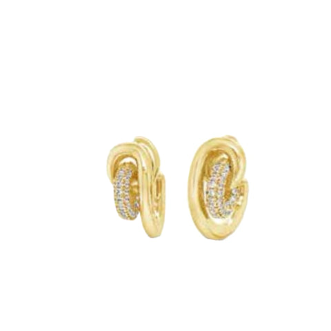 Diamond Encrusted Gold Stud by Absolute Jewellery