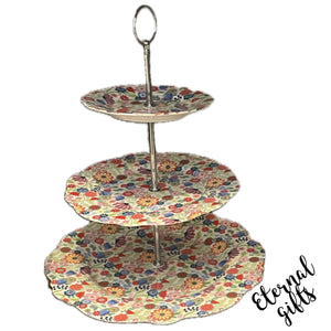 Ditsy Flower 3 Tier Cake Stand by Shannonbridge Pottery