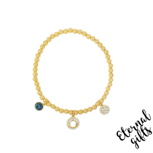 Beaded Bracelet in Gold & Sapphire by Absolute Jewellery