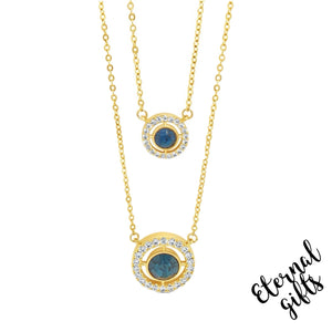 Gold & Sapphire Double Chain by Absolute Jewellery