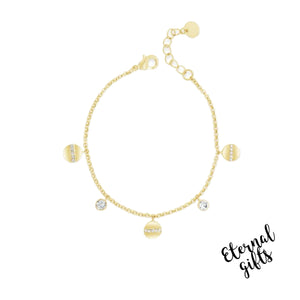 Gold Zirconia Charm Bracelet by Absolute Jewellery