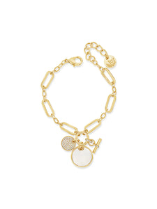 Opalite & Diamante Pendant Bracelet by Absolute Jewellery