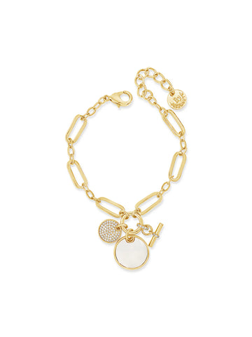 Opalite & Diamante Pendant Bracelet by Absolute Jewellery