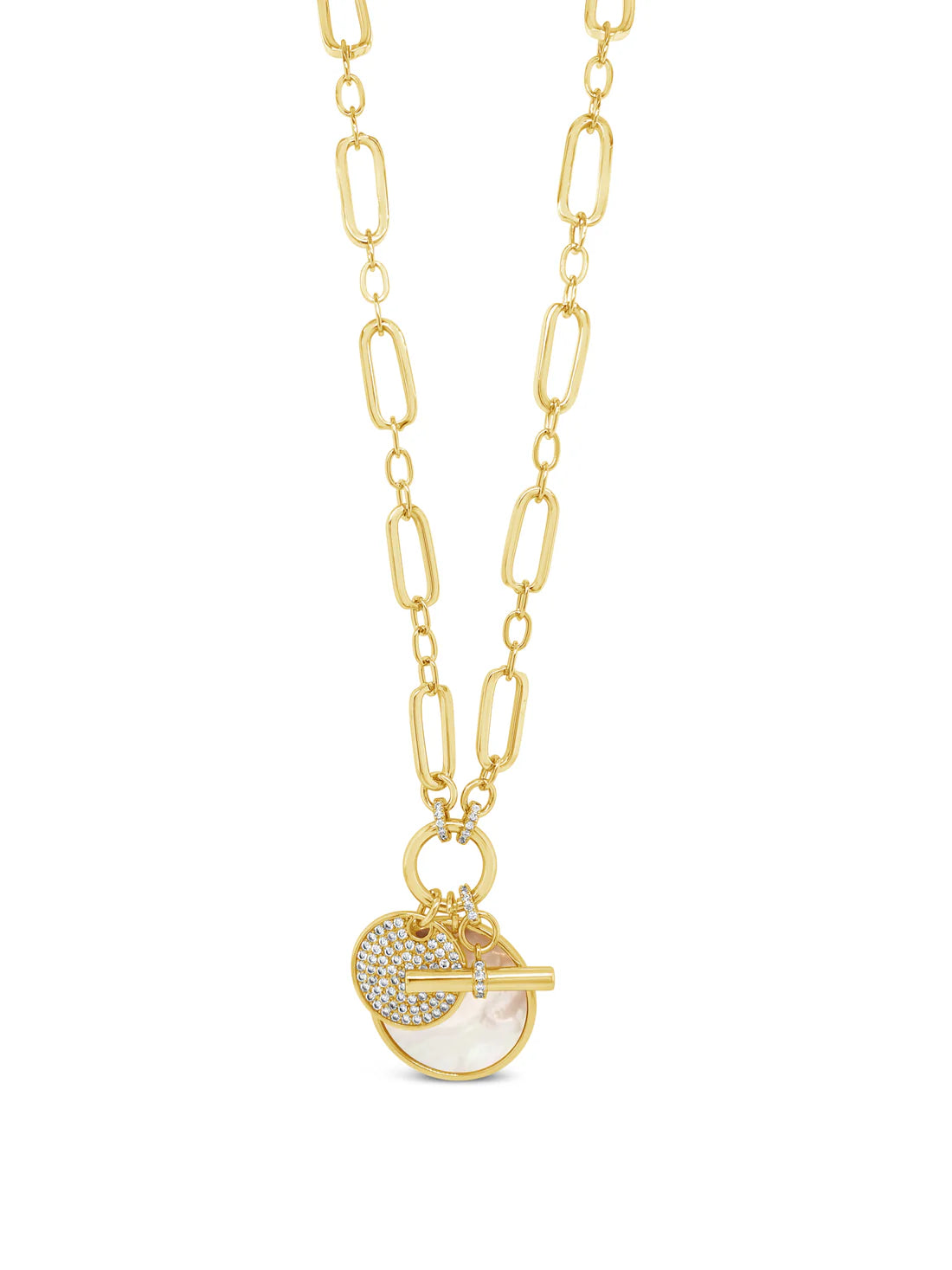 Opalite & Diamante Pendant Necklace by Absolute Jewellery