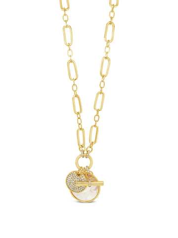 Opalite & Diamante Pendant Necklace by Absolute Jewellery