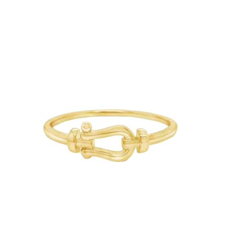 Stirrup Link Bangle in Gold by Absolute Jewellery