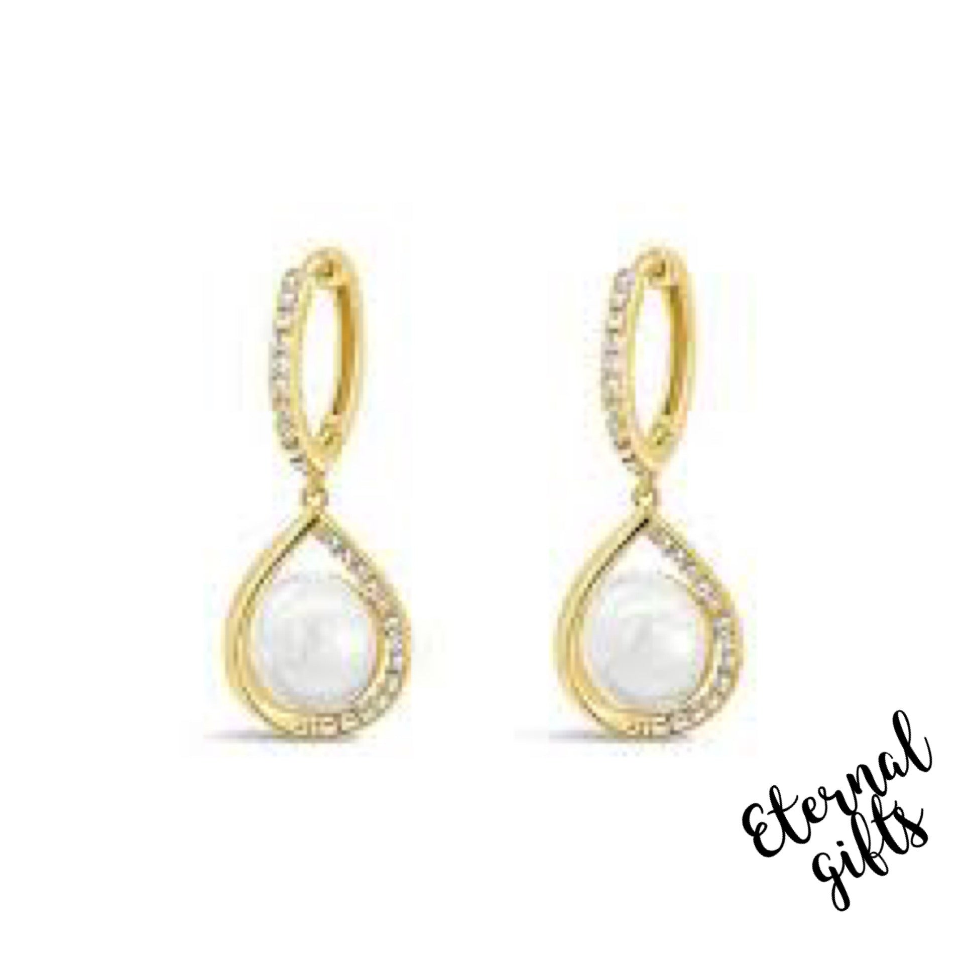 Drop Gold Pearl Earring by Absolute Jewellery