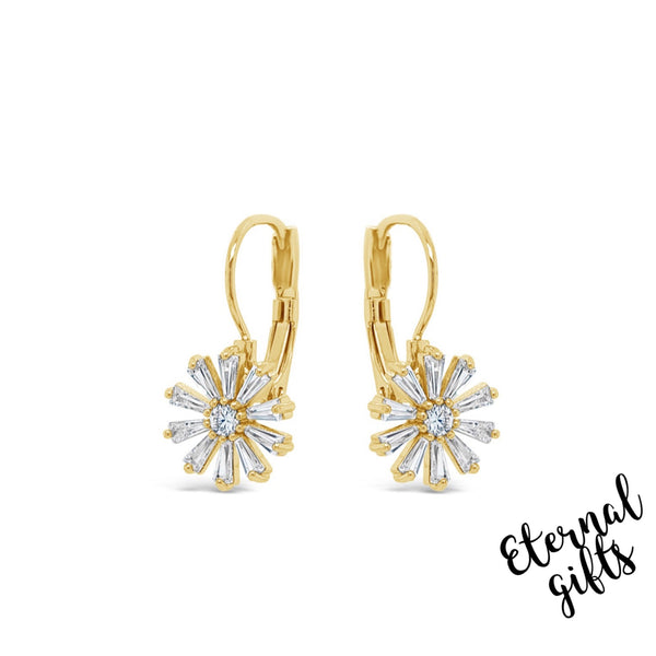 Gold Daisy French Clip Earrings by Absolute Jewellery