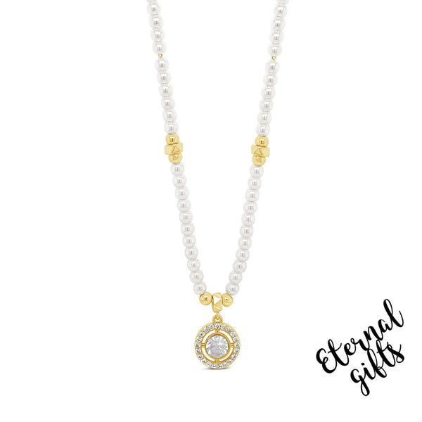 Dainty Pearl and Gold Necklace by Absolute Jewellery