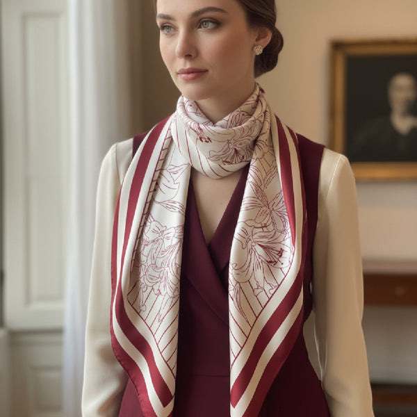 Classical Burgundy Dress Scarf