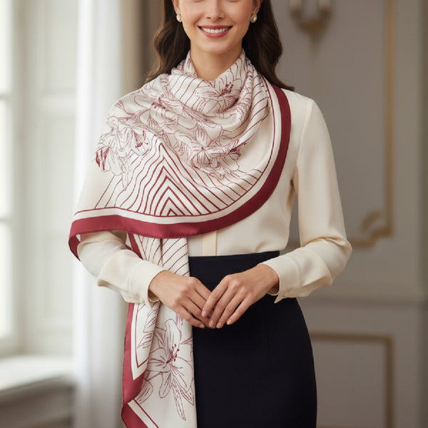 Classical Burgundy Dress Scarf