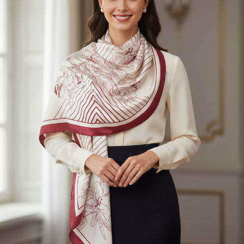 Classical Burgundy Dress Scarf