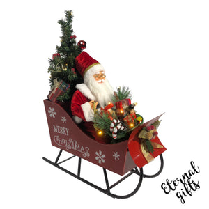 Santa on Metal Sleigh