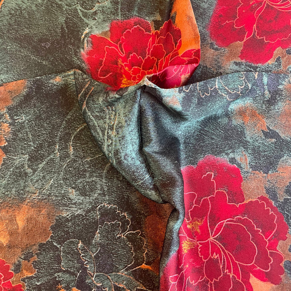 Emerald and Burgundy Dress Scarf