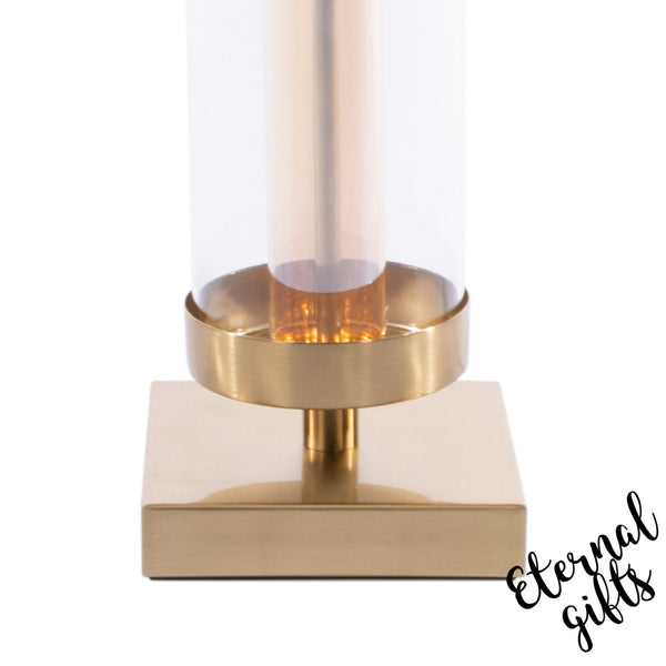 Jane  Glass  Cylinder Lamp Bronze/Gold 54CM