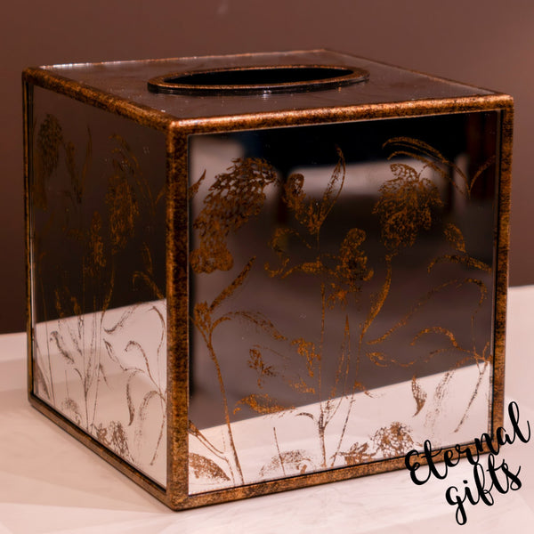 Vela Sqaure Tissue Box Gold