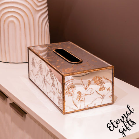 Vela Rectangle Tissue Box Gold