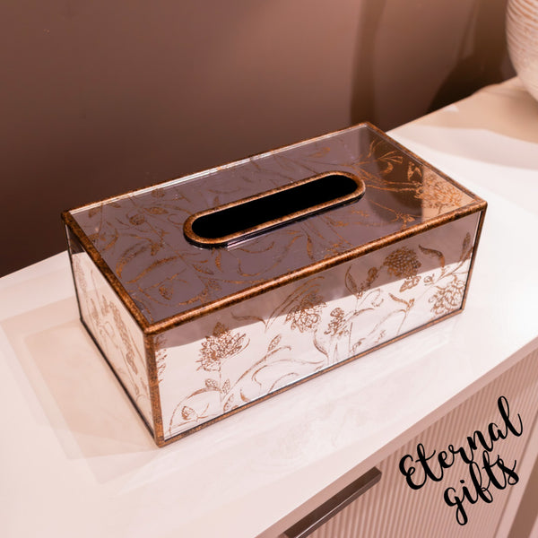 Vela Rectangle Tissue Box Gold