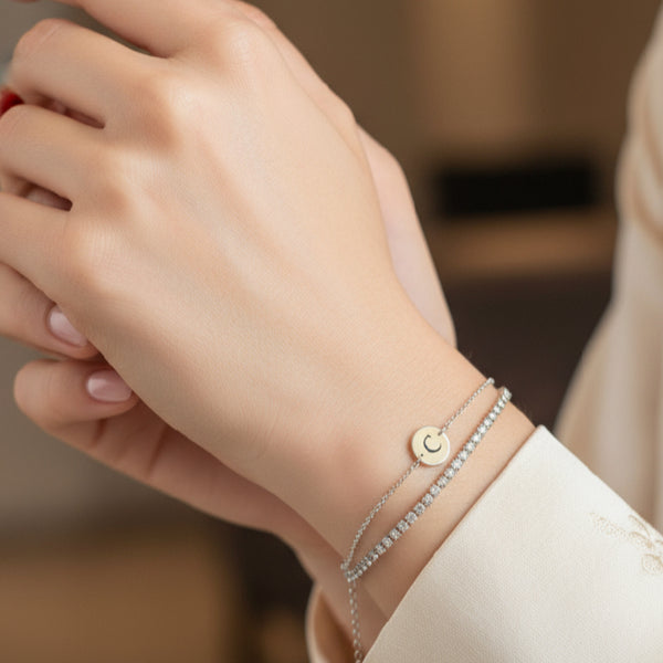‘C’ Initial Charm Bracelet in Silver by Kilkenny Silver