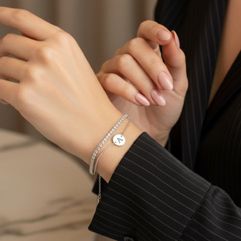 ‘A’ Initial Charm Bracelet in Silver by Kilkenny Silver