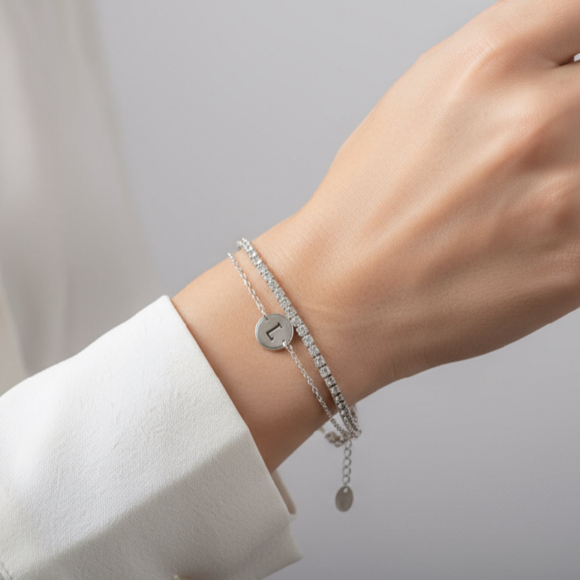 ‘L’ Initial Charm Bracelet in Silver by Kilkenny Silver
