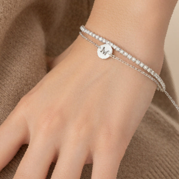 ‘M’ Initial Charm Bracelet by Kilkenny Silver