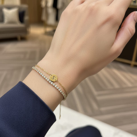 ‘S’ Initial Charm Bracelet in Gold by Kilkenny Silver