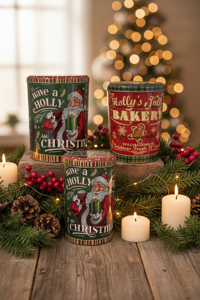 Large Set of 3 Christmas Tins