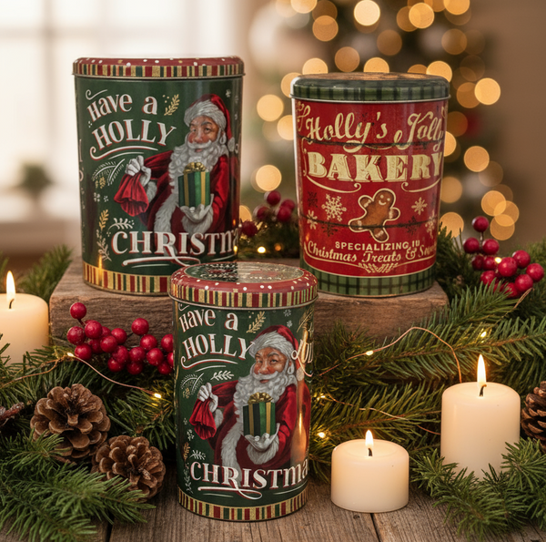 Large Set of 3 Christmas Tins