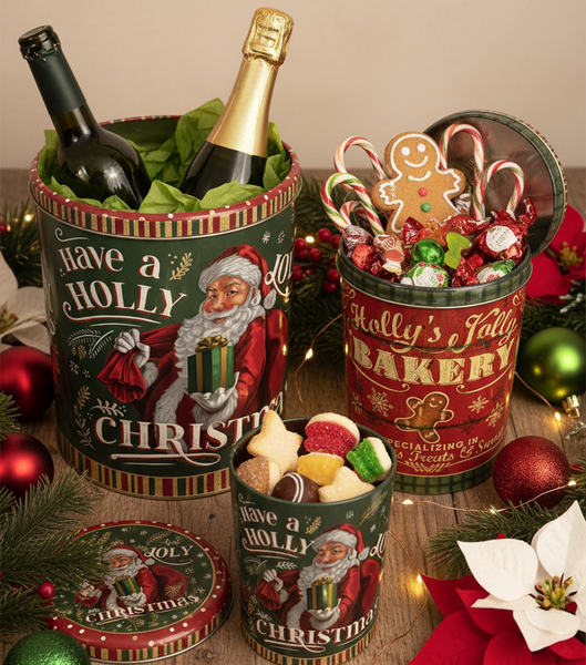 Large Set of 3 Christmas Tins