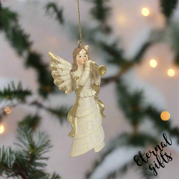 Angel with Trumpet Christmas Tree Hanger