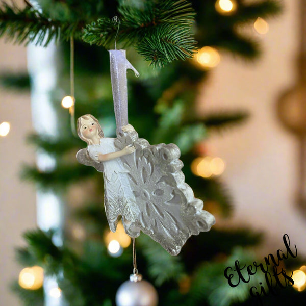 Little Nymph with Star in Mint Green Christmas Tree Hanger