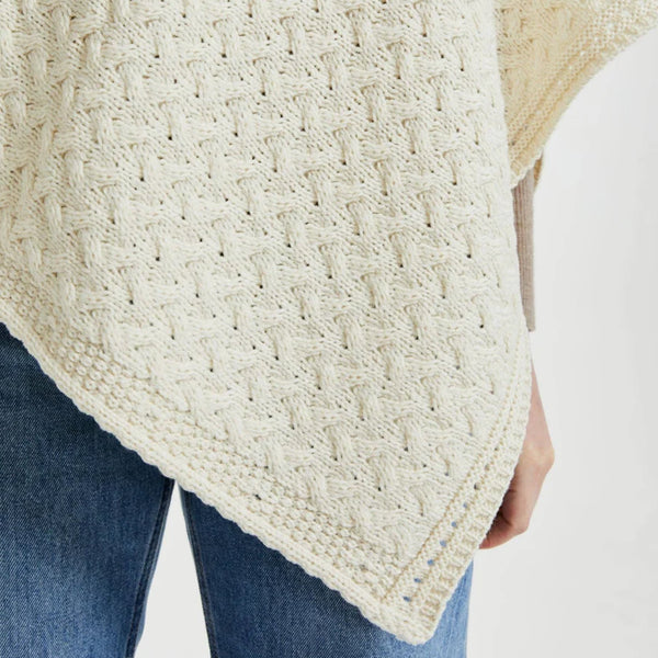 Glenbeigh Aran Cape - Cream by Aran Woolen Mills