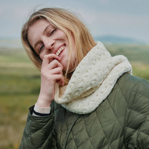 Newport Aran Cable Snood - Cream