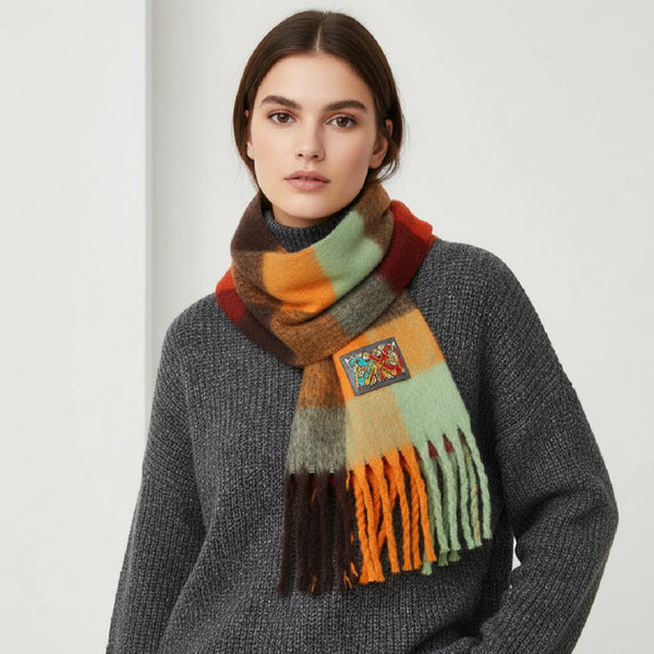 Check Scarf Rust & Mustard