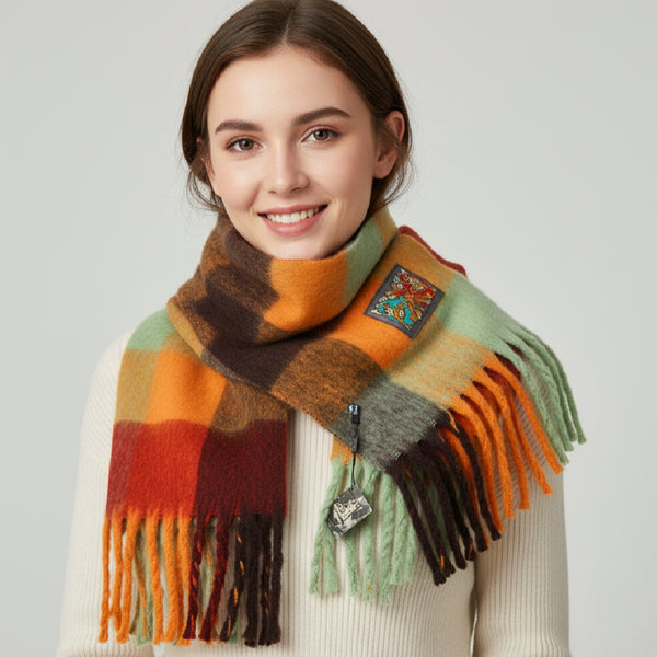 Check Scarf Rust & Mustard