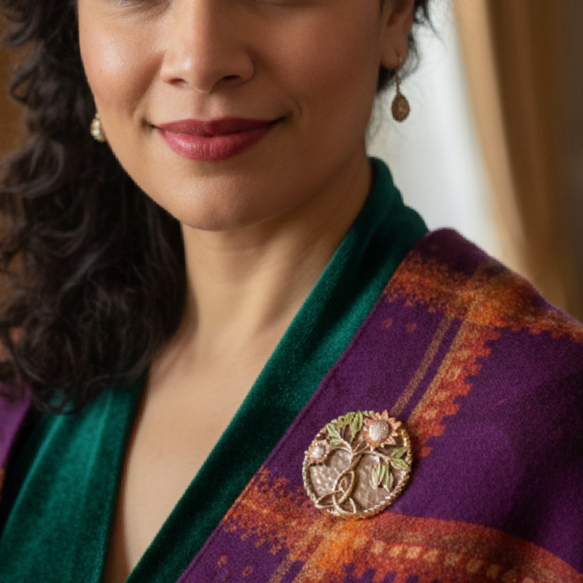 Autumnal Floral Magnetic Brooch