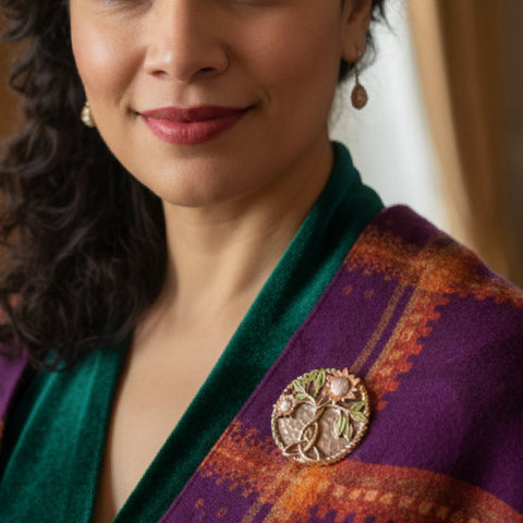 Autumnal Floral Magnetic Brooch