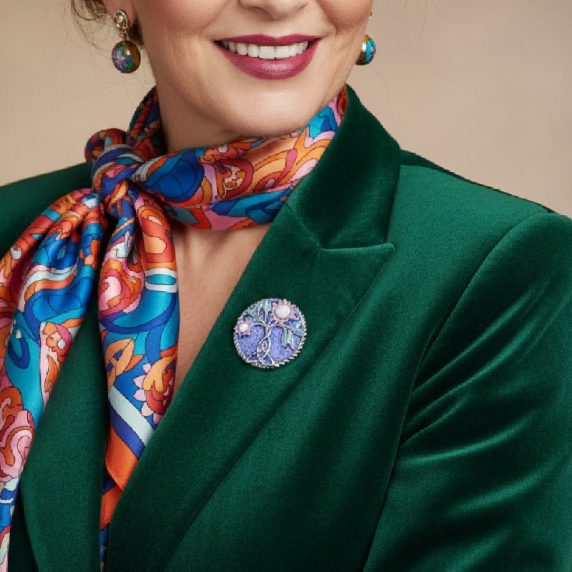 Lilacs Floral Magnetic Brooch