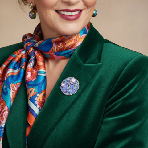 Lilacs Floral Magnetic Brooch