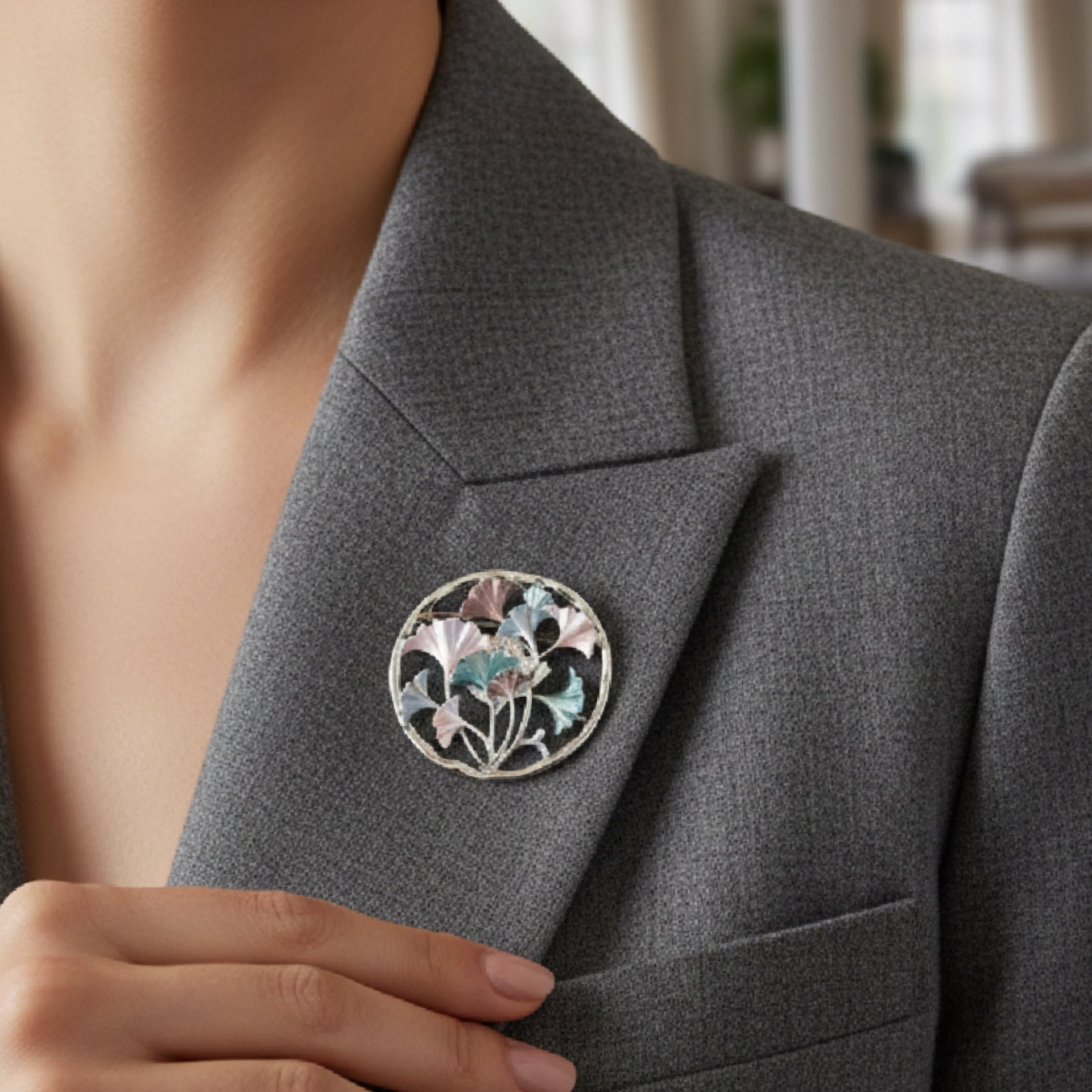 Pastels Floral Silver Magnetic Brooches