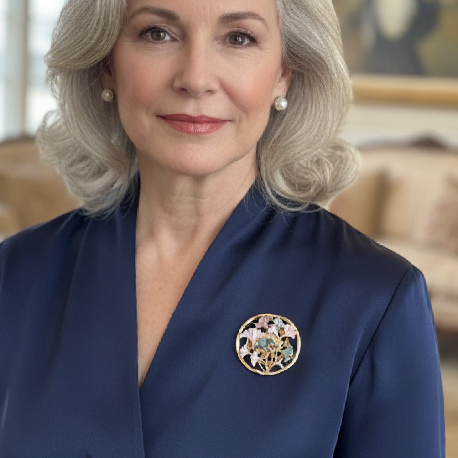 Pastels Floral Gold Magnetic Brooch