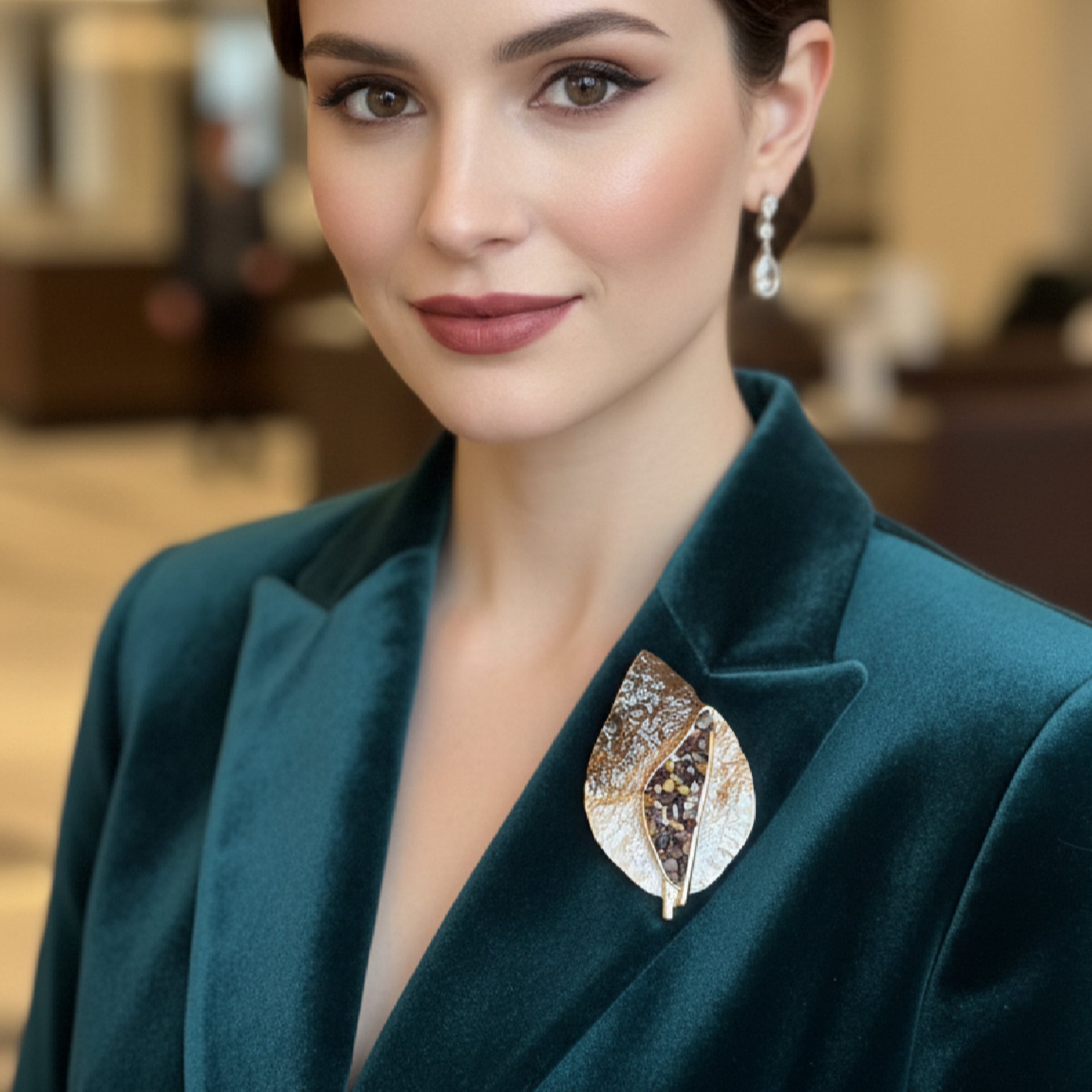 Autumnal Leaf Magnetic Brooch